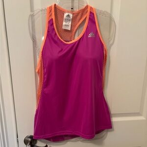 Adidas Women's Vibrant medium Pink and Orange Tank Top